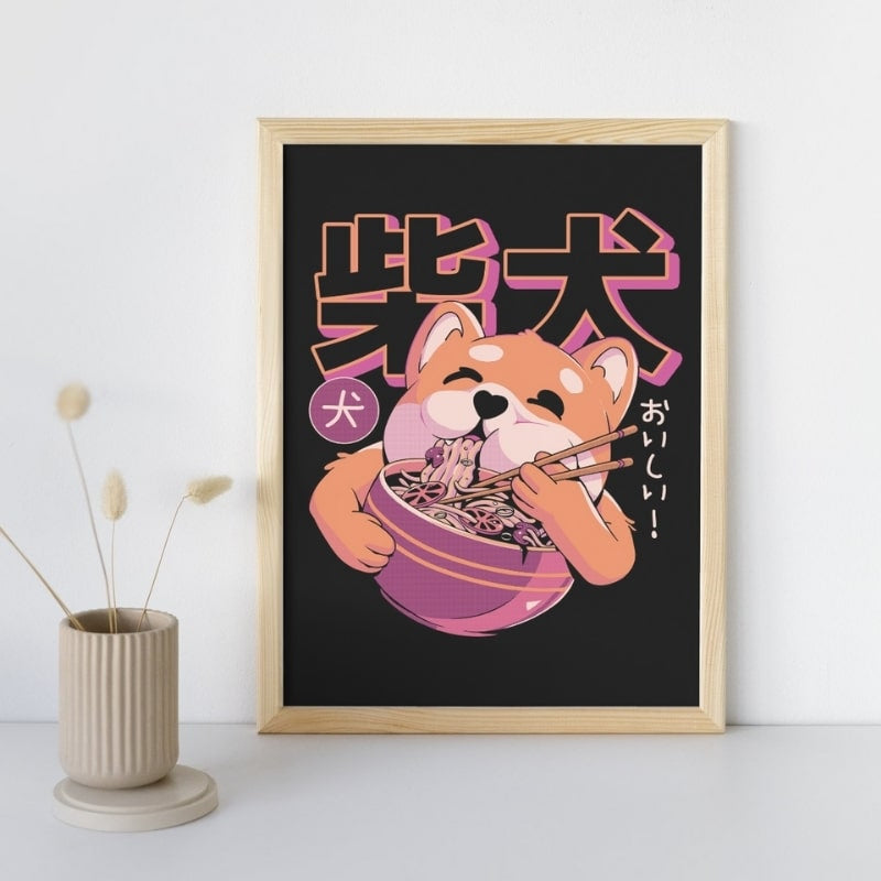 Japoński plakat Shiba Noodle A3