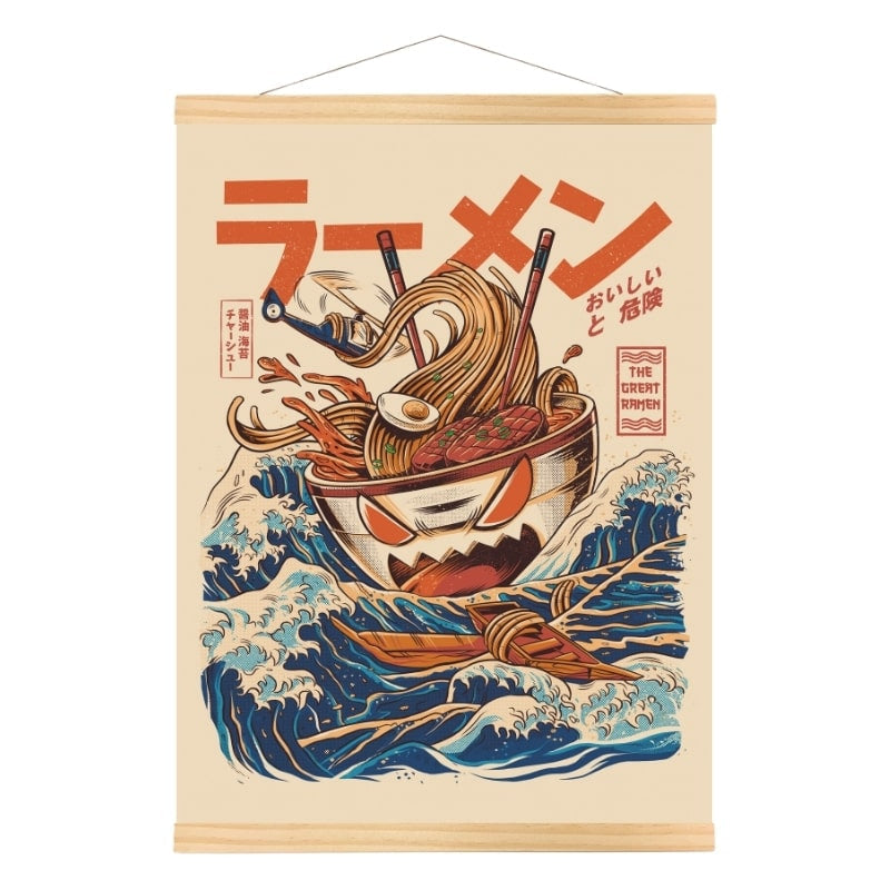 Japoński plakat The Great Ramen of Kanagawa A3
