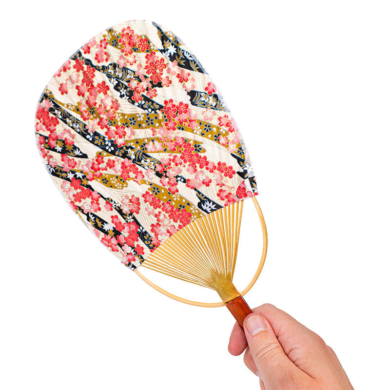 Japoński Wachlarz Uchiwa Washi Hana