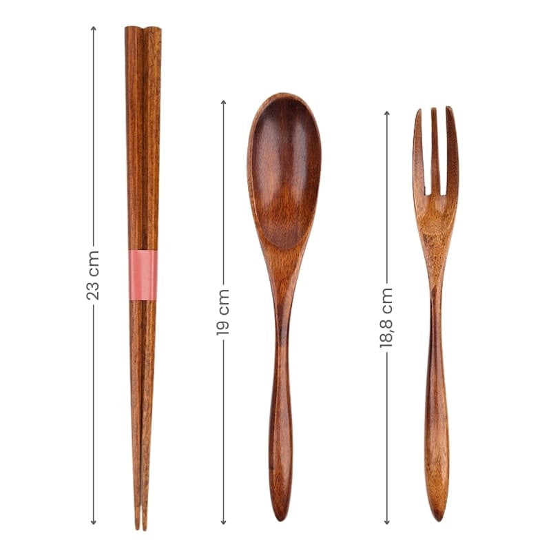 Japoński zestaw drewnianych sztućców