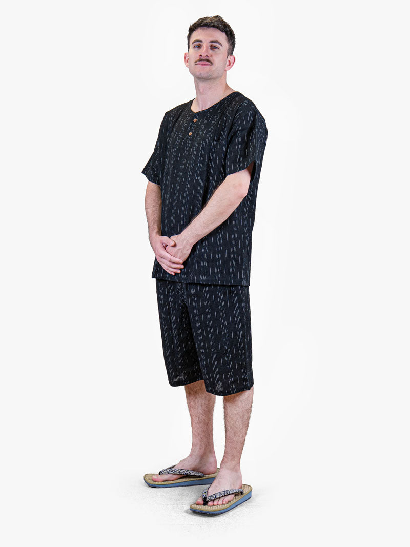 Japońskie Jinbei Męskie Kuro - Czarne