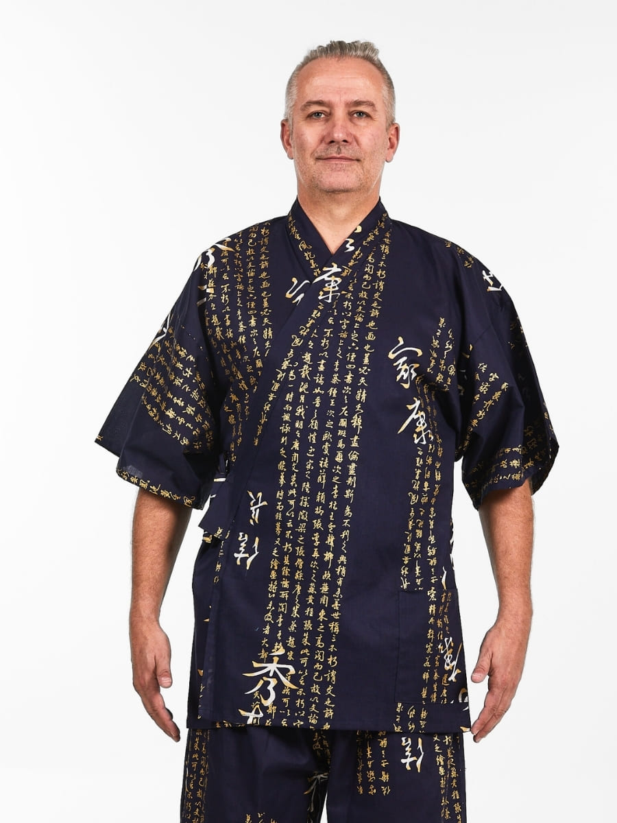 Japońskie Jinbei Męskie z motywem Kanji
