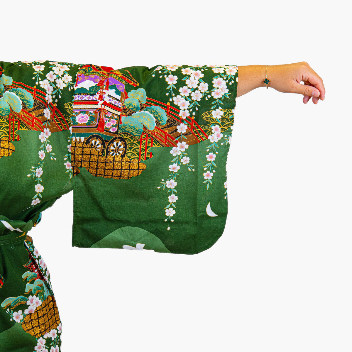 Japońskie Kimono Damskie - Zielona Guruma