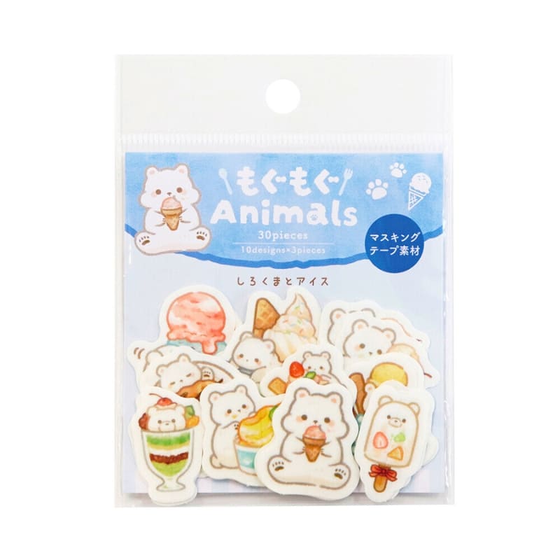 Japońskie Naklejki Niedźwiadki i Lody Kawaii
