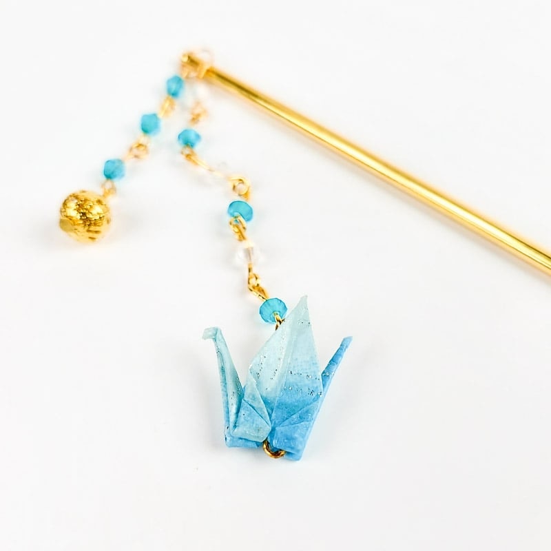 Japońskie Origami Kanzashi Blue