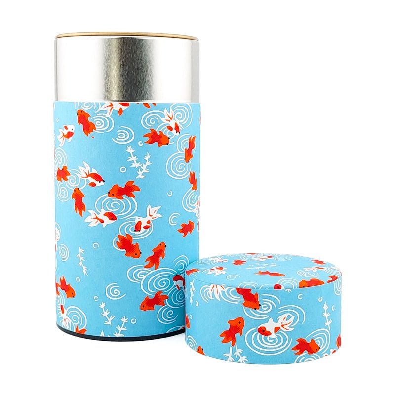 Japońskie pudełko na herbatę Washi Kingyo