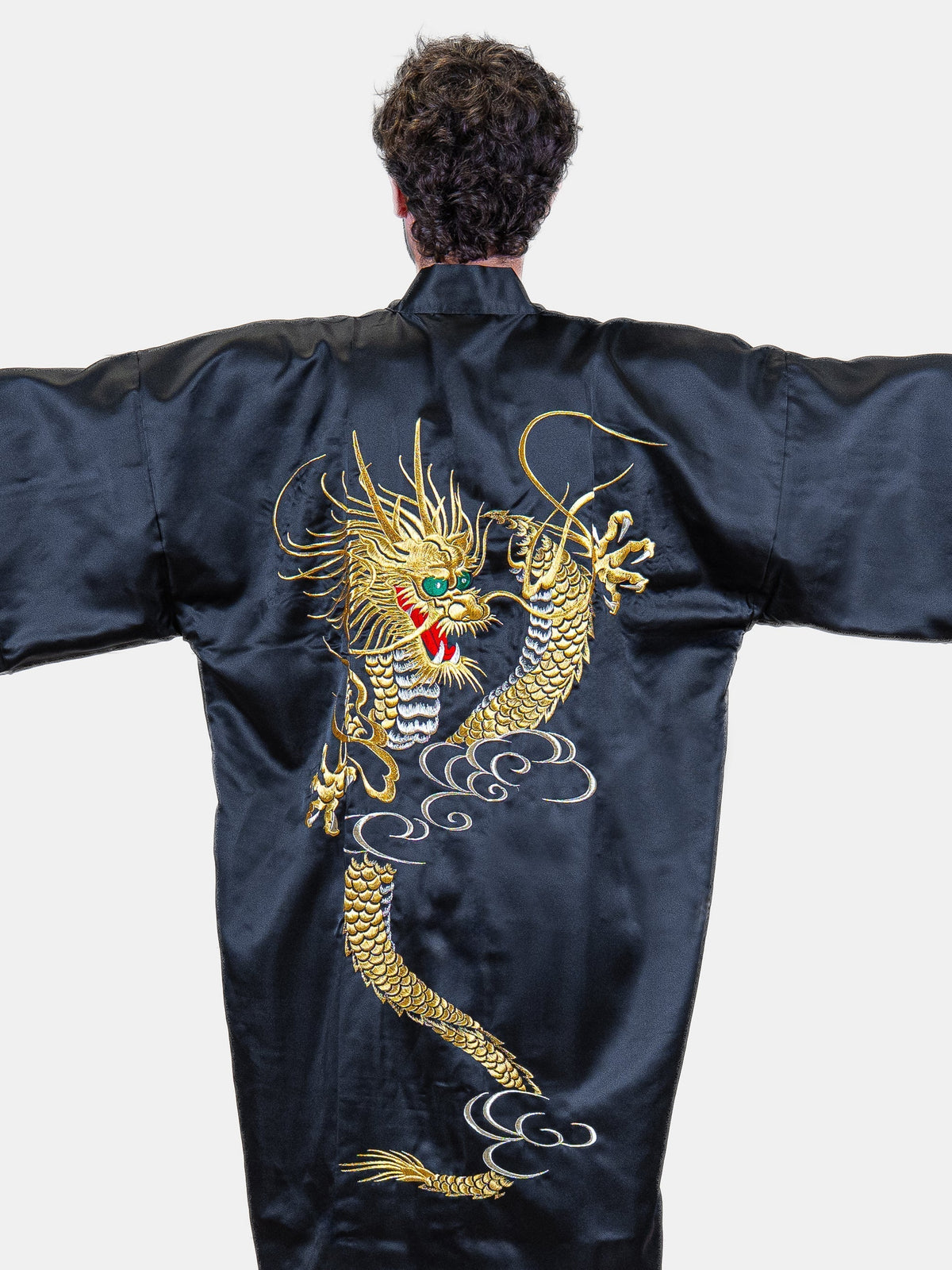 Kimono Happi Oversize Męskie - Złoty Smok