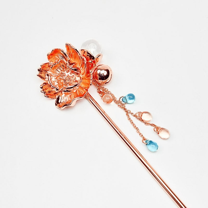 Kwiat piwonii Kanzashi