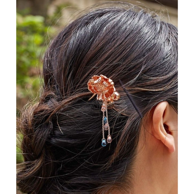Kwiat piwonii Kanzashi