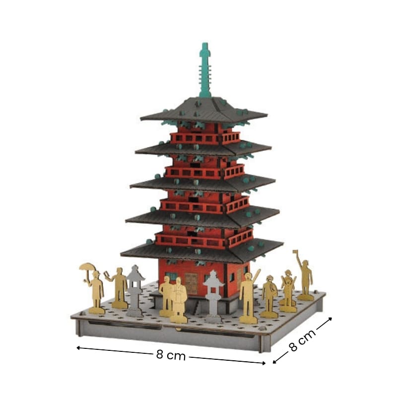 Japoński miniaturowy model - Czerwona pagoda