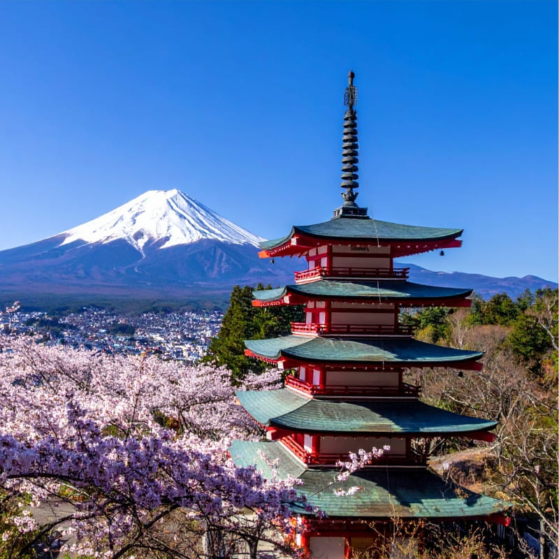Japoński miniaturowy model - Czerwona pagoda