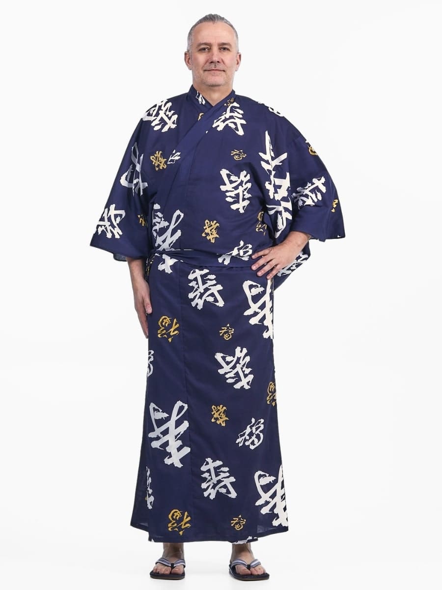 Męskie Yukata Kimono z motywem Kotobuki S