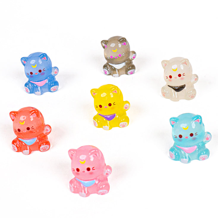 Mini Figurka - Kolorowy Świecący Kot