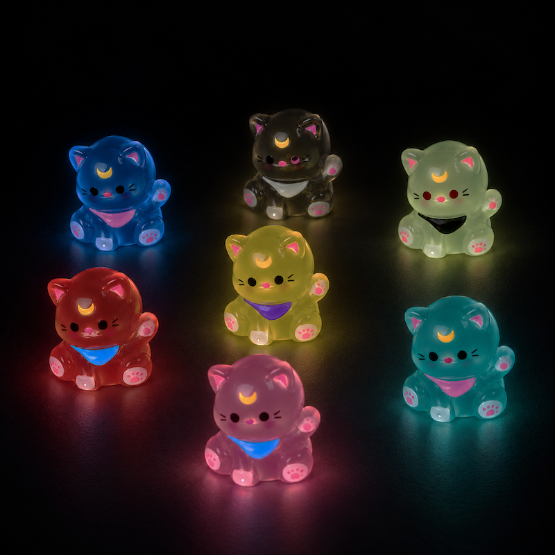 Mini Figurka - Kolorowy Świecący Kot