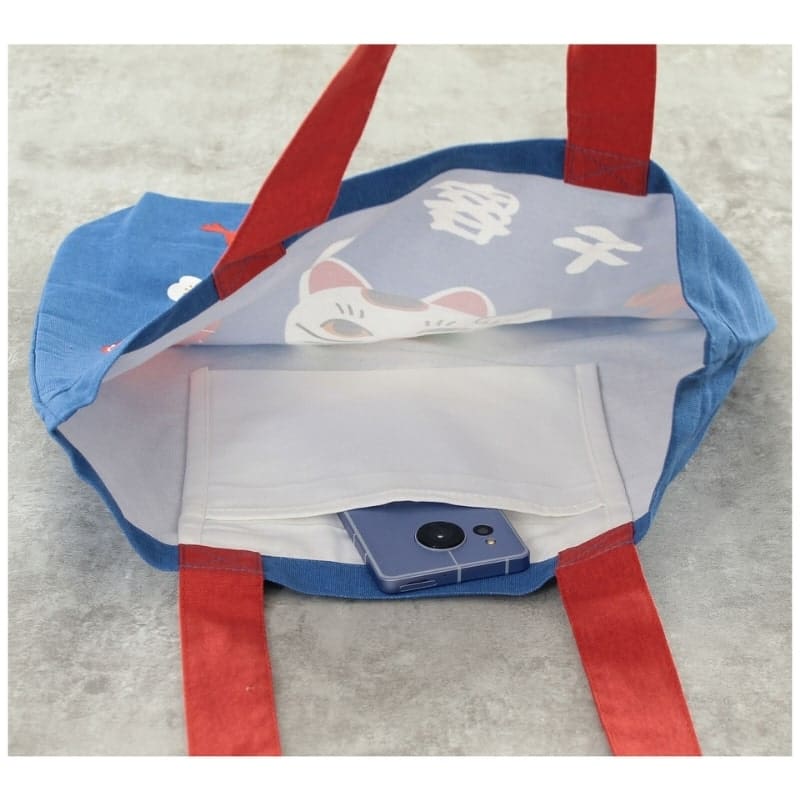 Niebieska torba na zakupy Maneki Neko Blessing