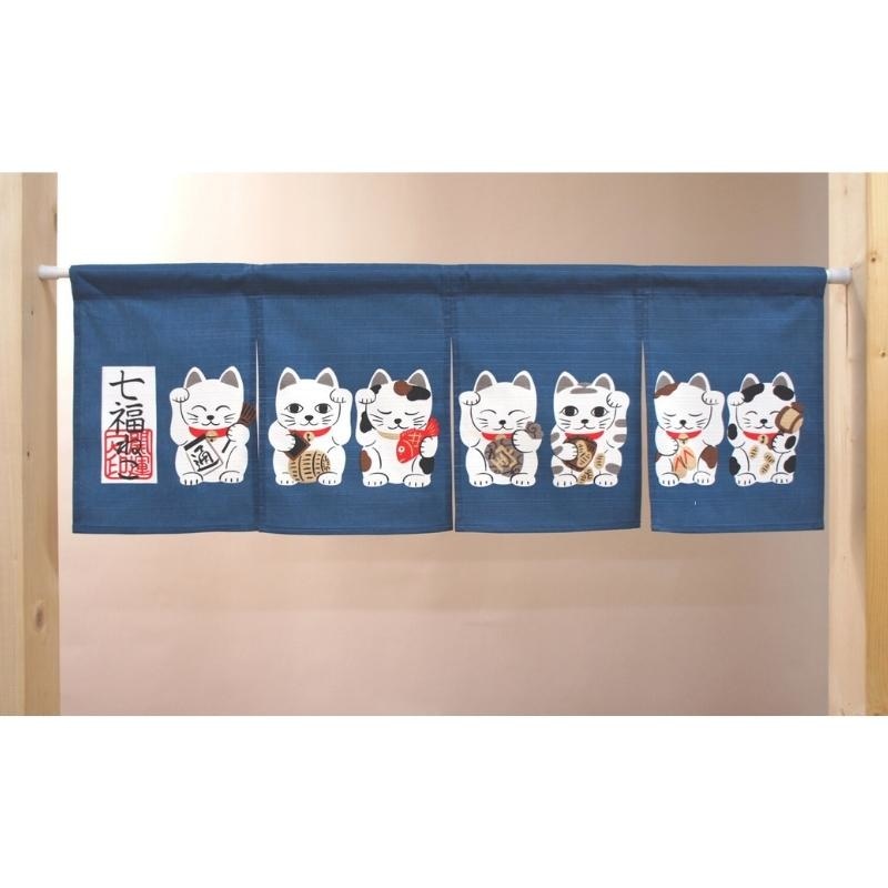 Noren Court Neko Blue 85 x 30 cm