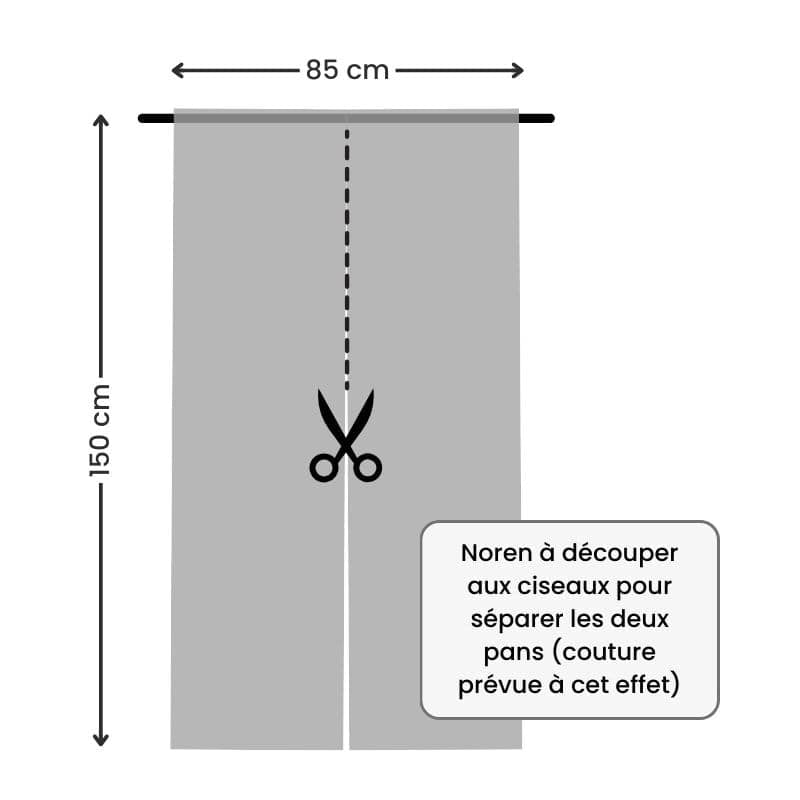 Noren Japanese Beige Bamboo 85 x 150 cm