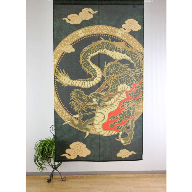 Noren Japanese Golden Dragon 85 x 150 cm