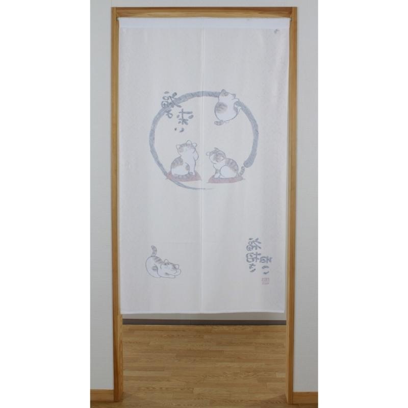 Noren Zen Cat Curtain 85 x 150 cm