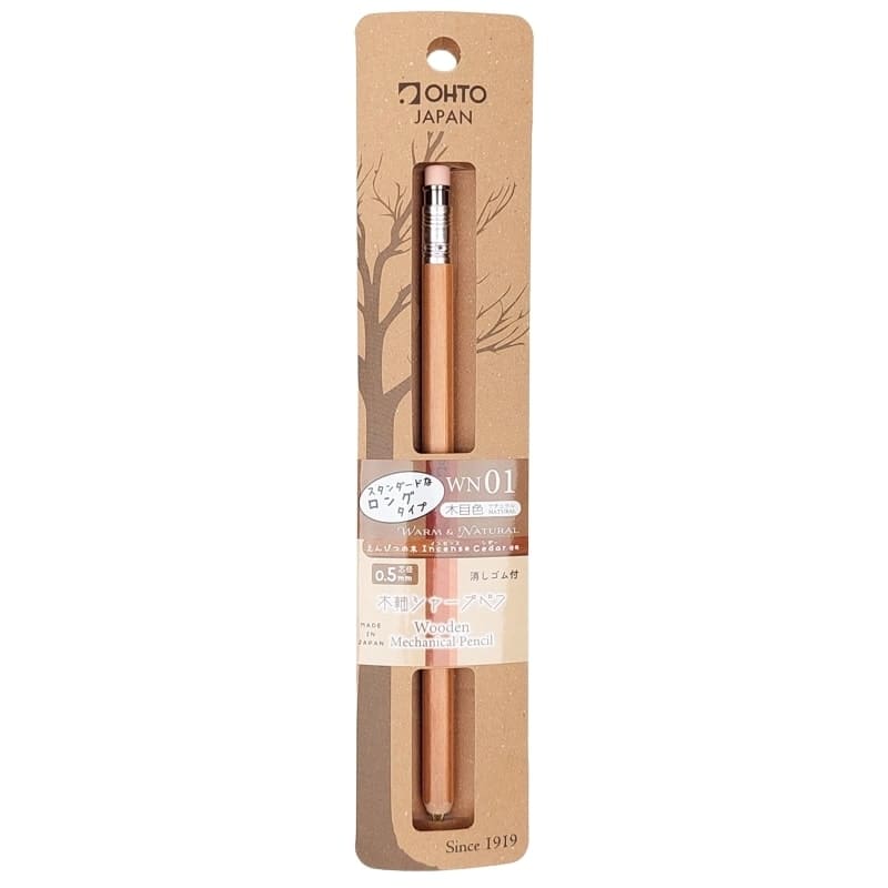 Ołówek mechaniczny OHTO 0,5 mm z naturalnego drewna