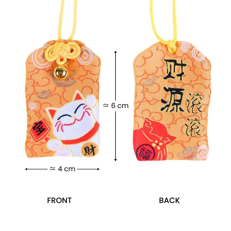 Omamori Kawaii Pomarańczowy - Maneki Neko