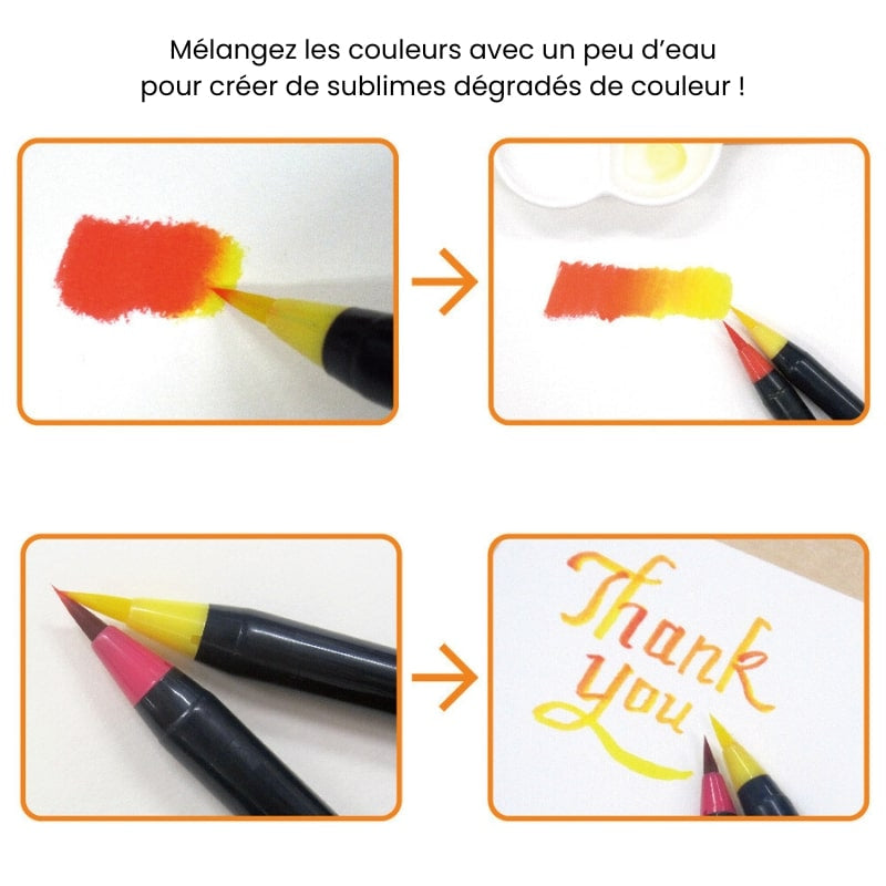 Pióro akwarelowe i zestaw pędzli