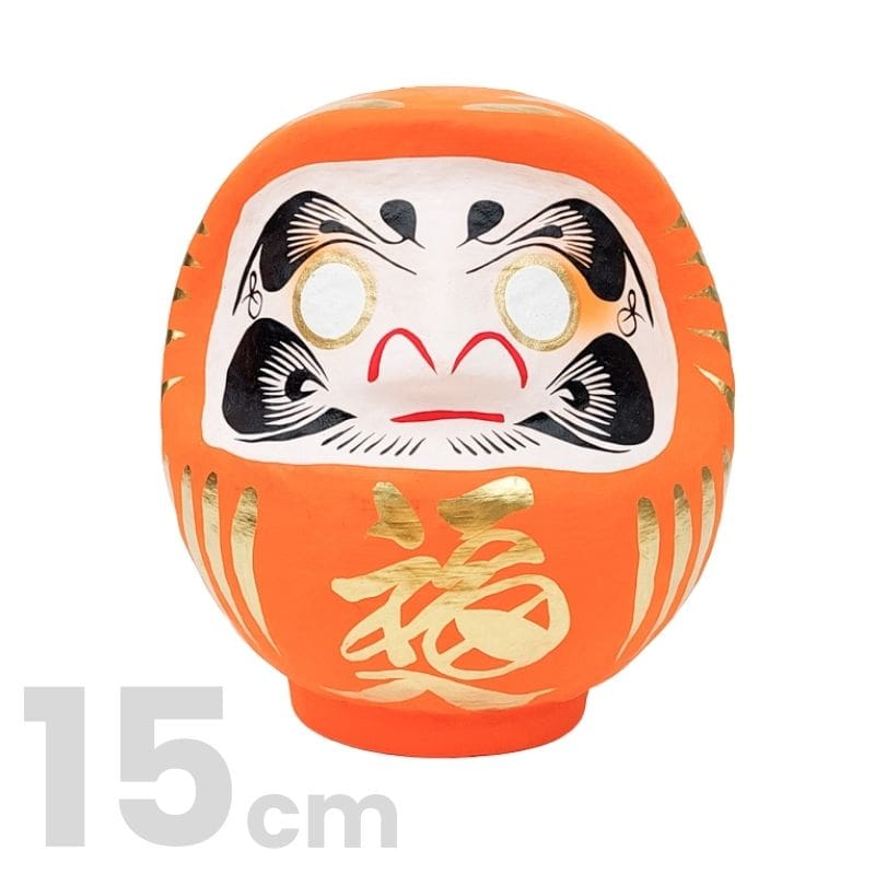 Pomarańczowa Daruma japońska od 9 do 15 cm