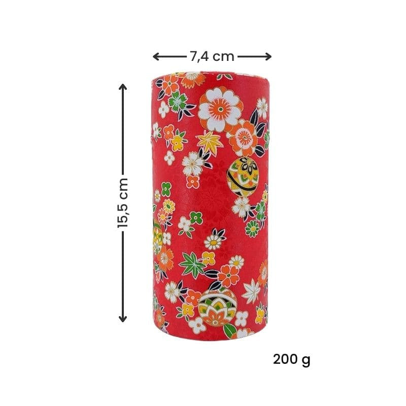 Pudełko na herbatę z czerwonego papieru Washi
