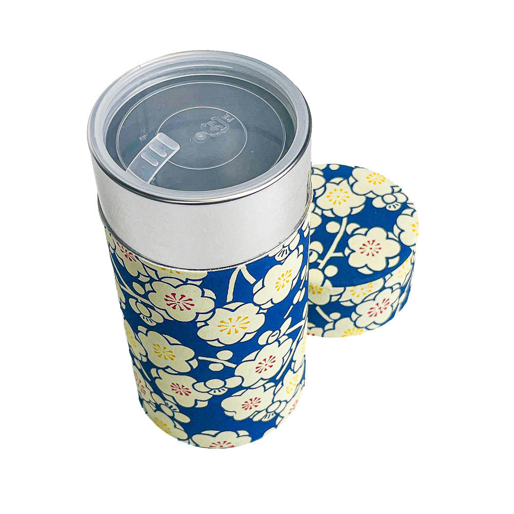 Puszka na Herbatę Washi - Ume Niebieska
