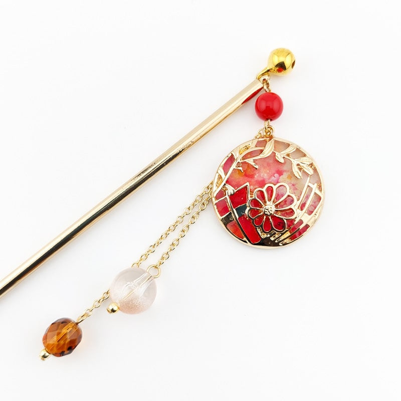 Red Temari Japanese Kanzashi