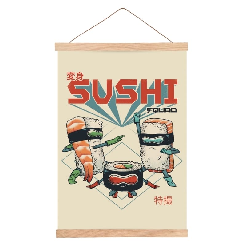 Sushi Squad - japoński plakat A3
