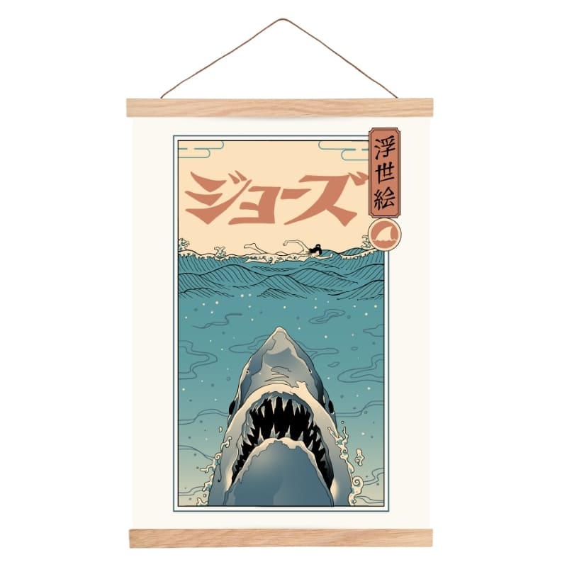Szczęki - japoński plakat w stylu Ukiyo-e A3