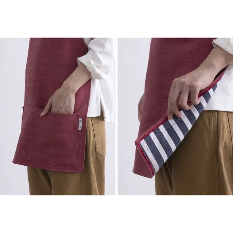 Krótki japoński fartuch unisex czerwony