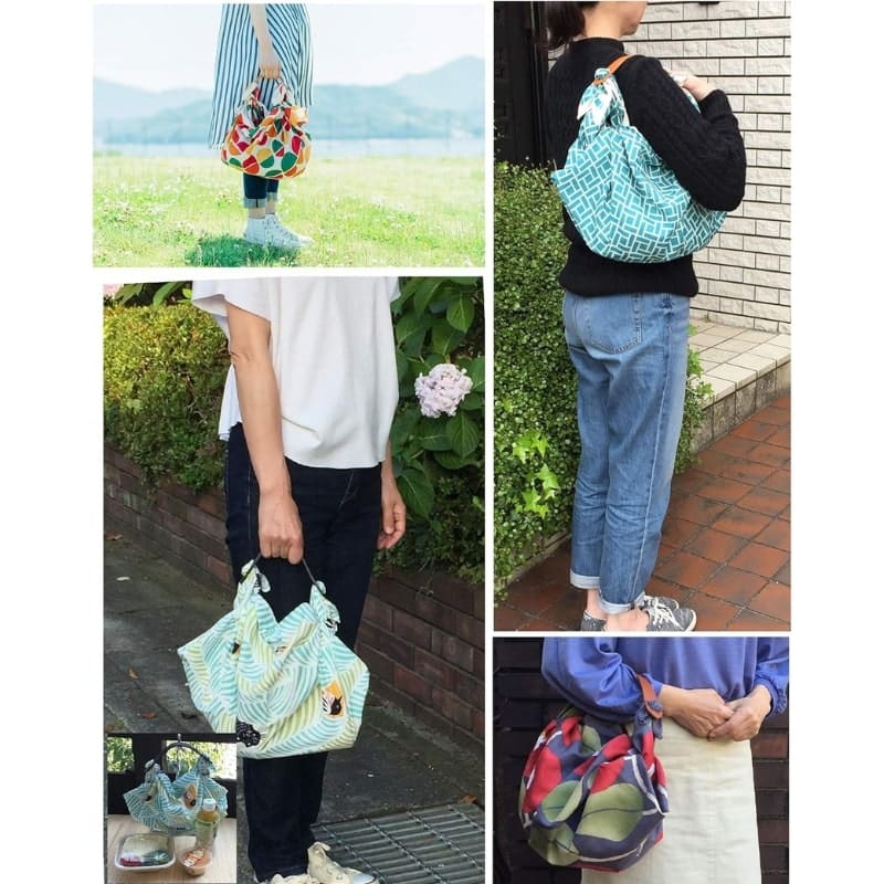 Torba Furoshiki ze skórzaną rączką