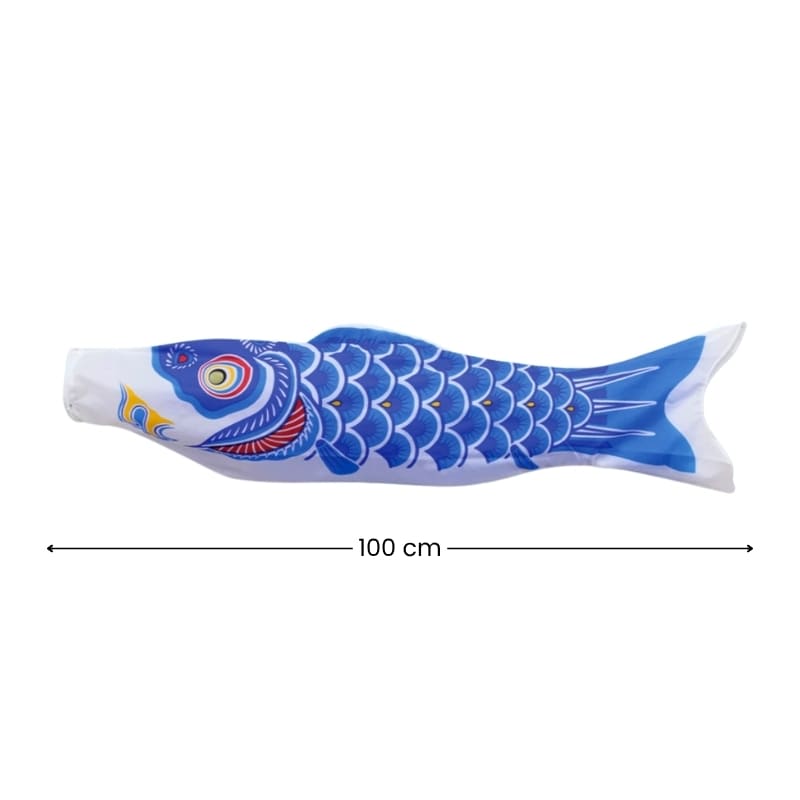 Tradycyjny Japoński Koinobori Niebieski - 100 cm