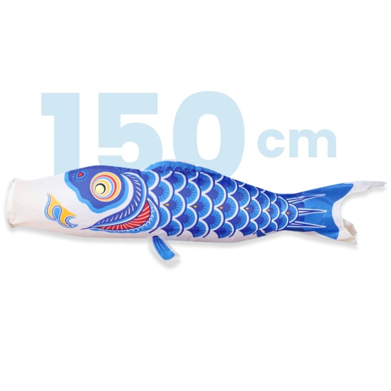 Tradycyjny Japoński Koinobori Niebieski - 150 cm