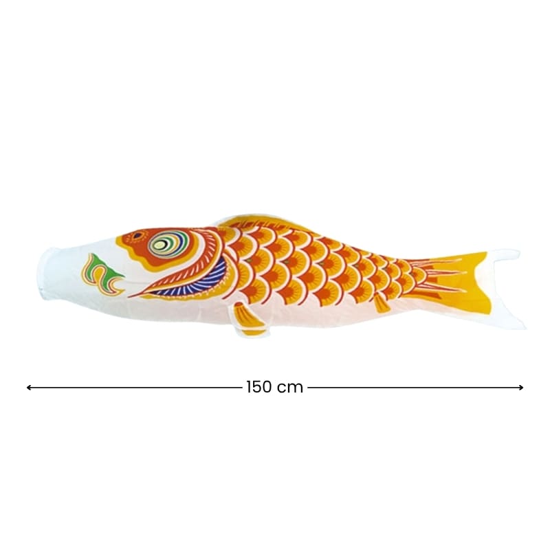 Tradycyjny Japoński Koinobori Pomarańczowy - 150 cm