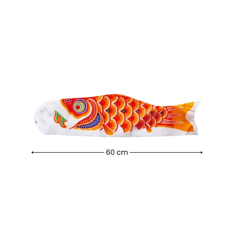 Tradycyjny Japoński Koinobori Pomarańczowy - 60 cm