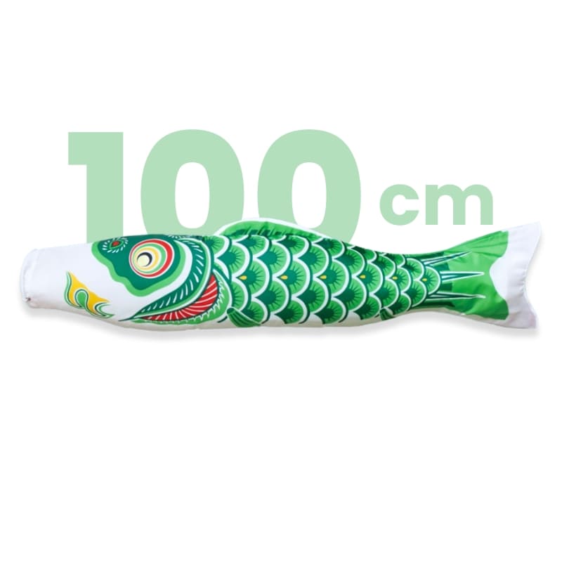 Tradycyjny Japoński Koinobori Zielony - 100 cm
