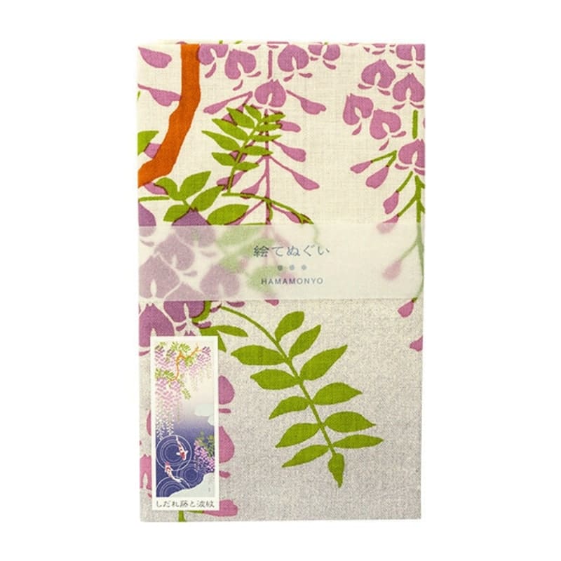 Wisteria & Koi Japanese Tenugui