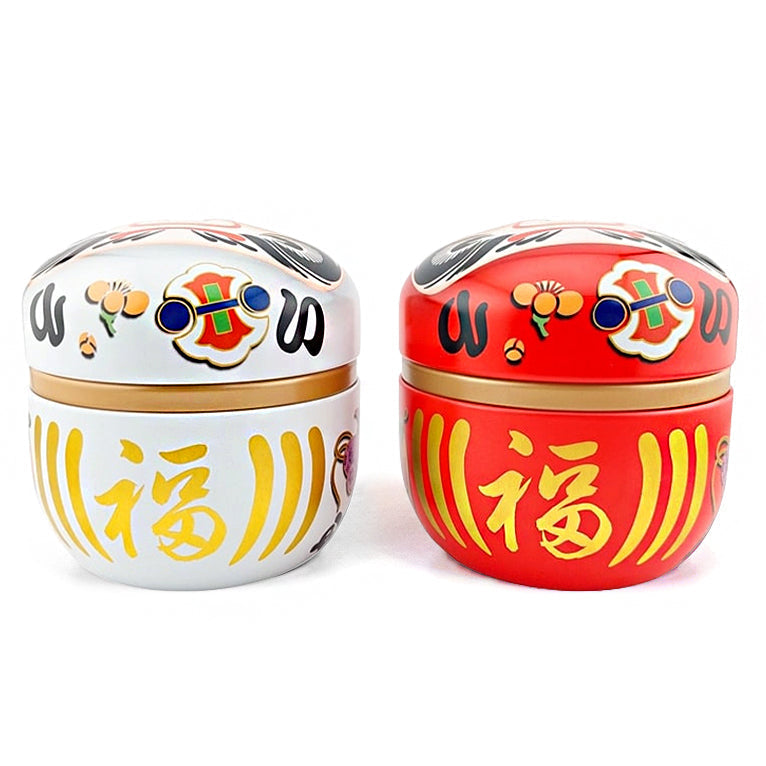Zestaw 2 Metalowych Puszek na Herbatę - Daruma