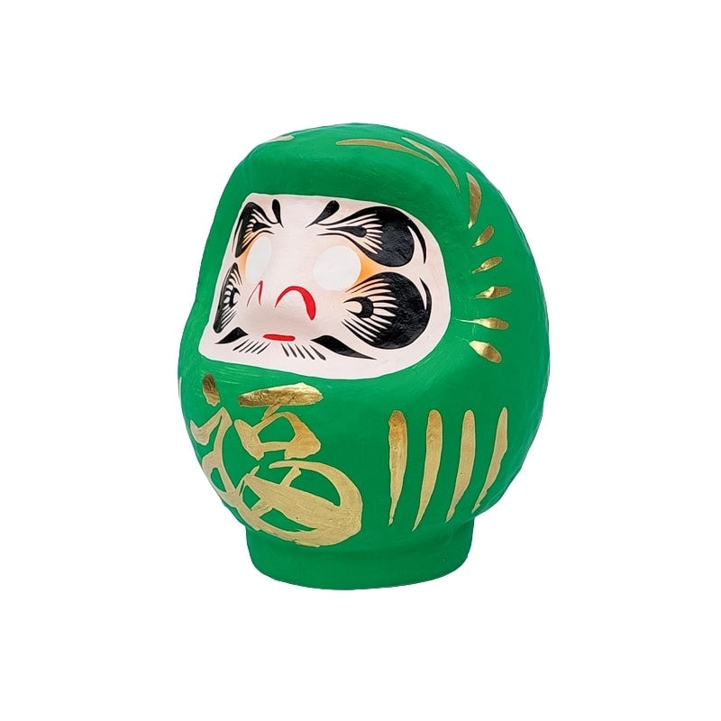 Zielona japońska Daruma od 9 do 15 cm