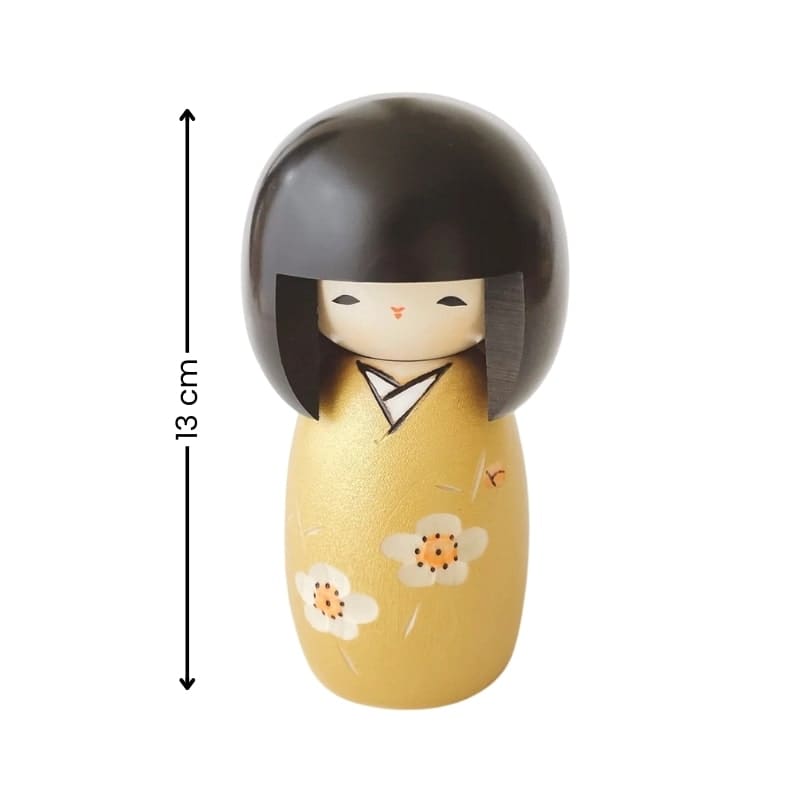 Złota lalka Kokeshi Kaika