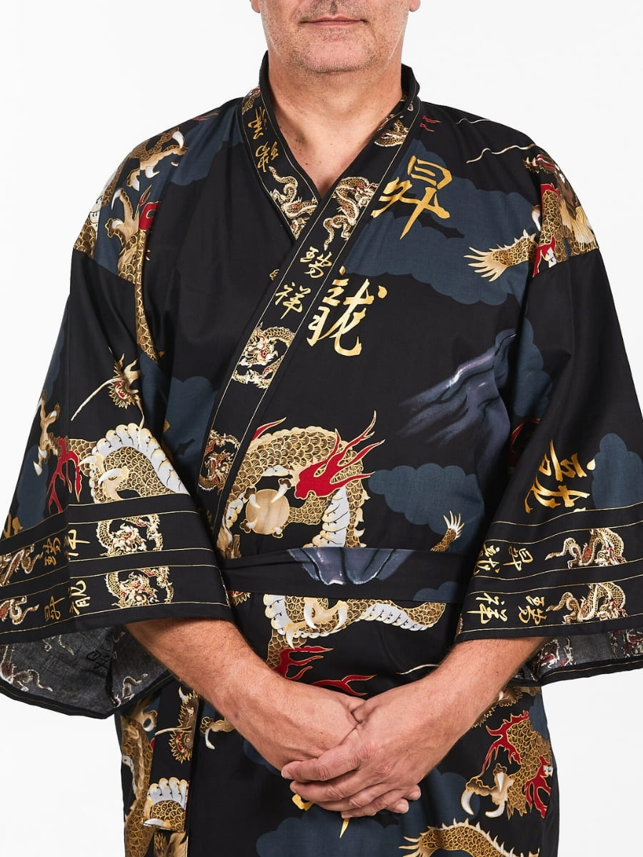 Kimono męskie z japońskim smokiem
