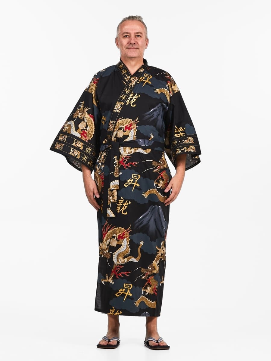 Kimono męskie z japońskim smokiem