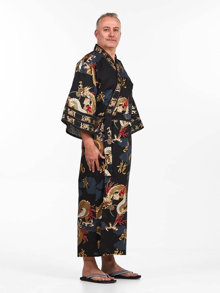 Kimono męskie z japońskim smokiem
