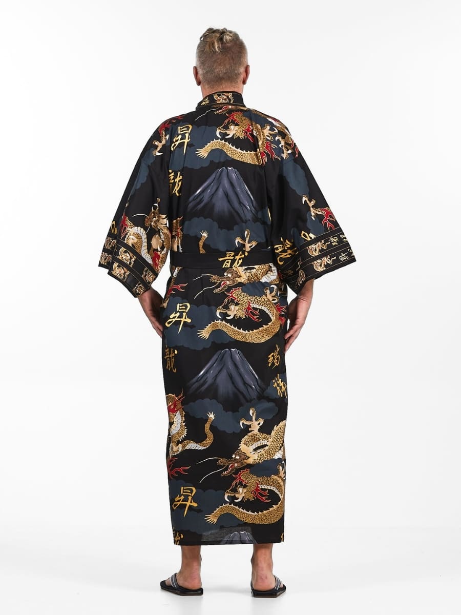 Kimono męskie z japońskim smokiem