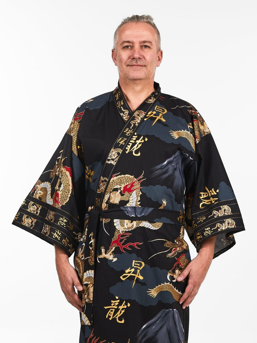 Kimono męskie z japońskim smokiem