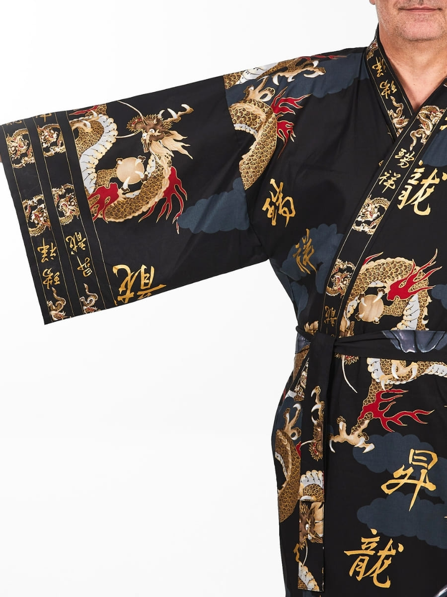 Kimono męskie z japońskim smokiem