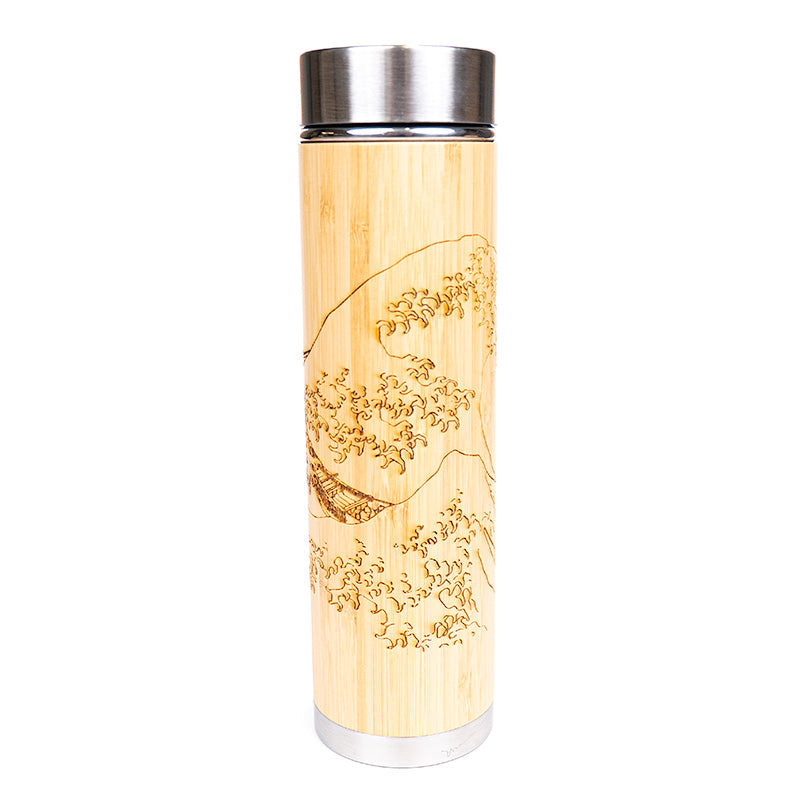 Bambusowa Butelka na Herbatę Wielka Fala w Kanagawie - 400 ml